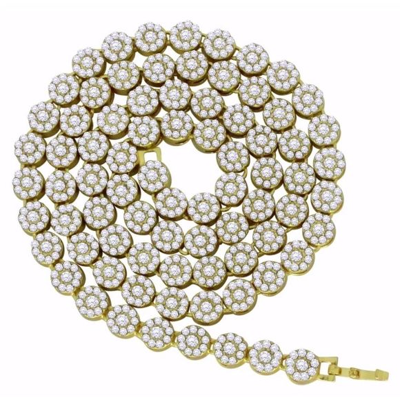 14K Gold Plated Diamond Cluster 30
